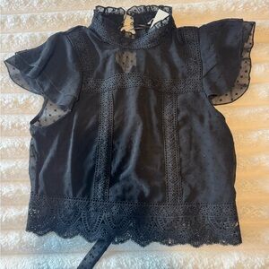 Francesca's Collections Black Lace top